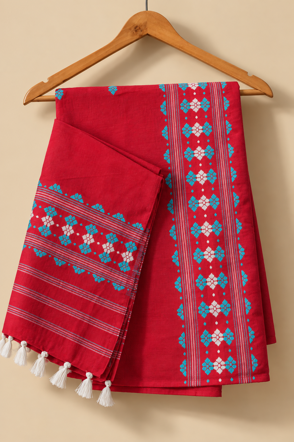 Hanwoven minimal Floral mekhela sador
