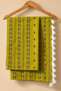 Bottle Green and black cotton handwoven mekhela sador