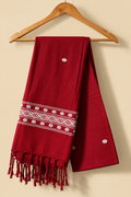 Maroon and White Cotton stole