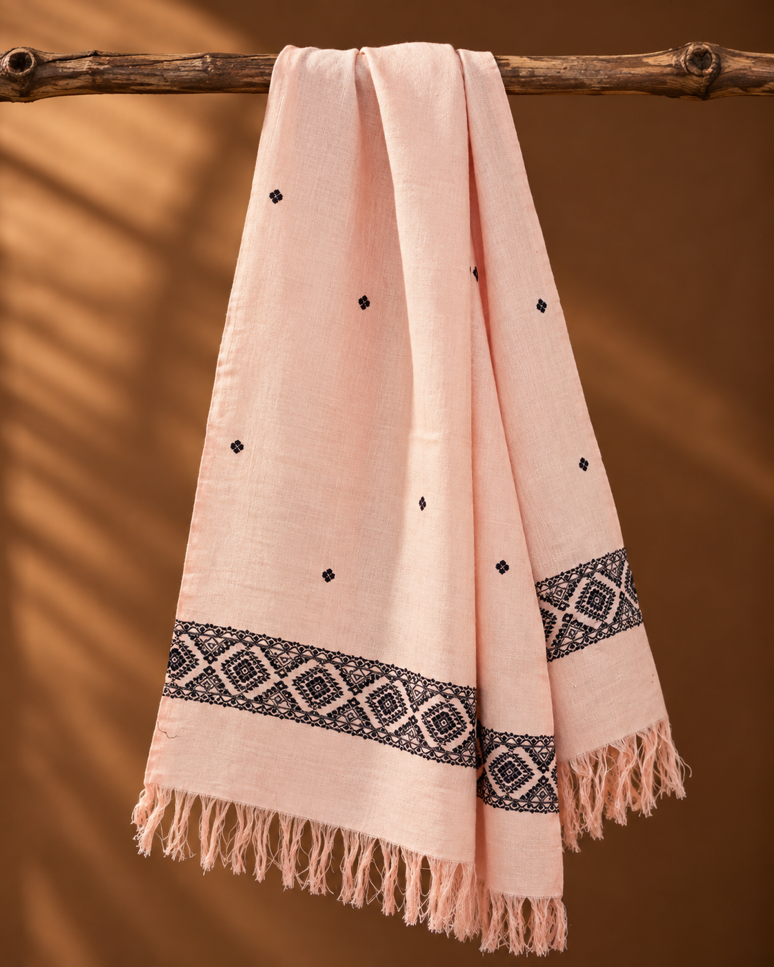 Soft Pink and black Stole