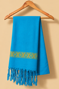 Sky blue and Mustard yellow Cotton stole