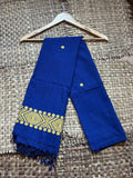 Dark Blue & Yellow Cotton Stole
