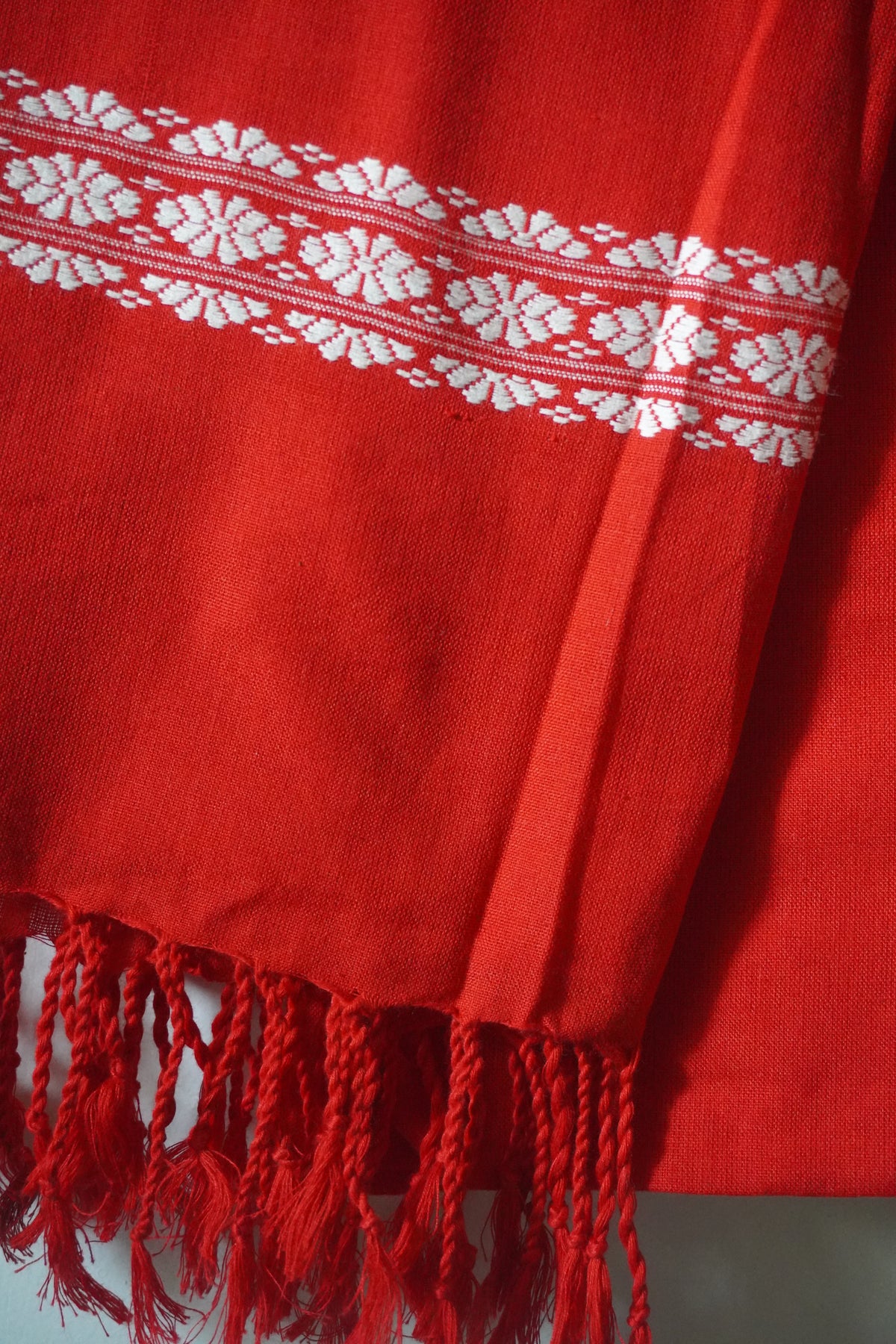 Dark pink and white Cotton stole
