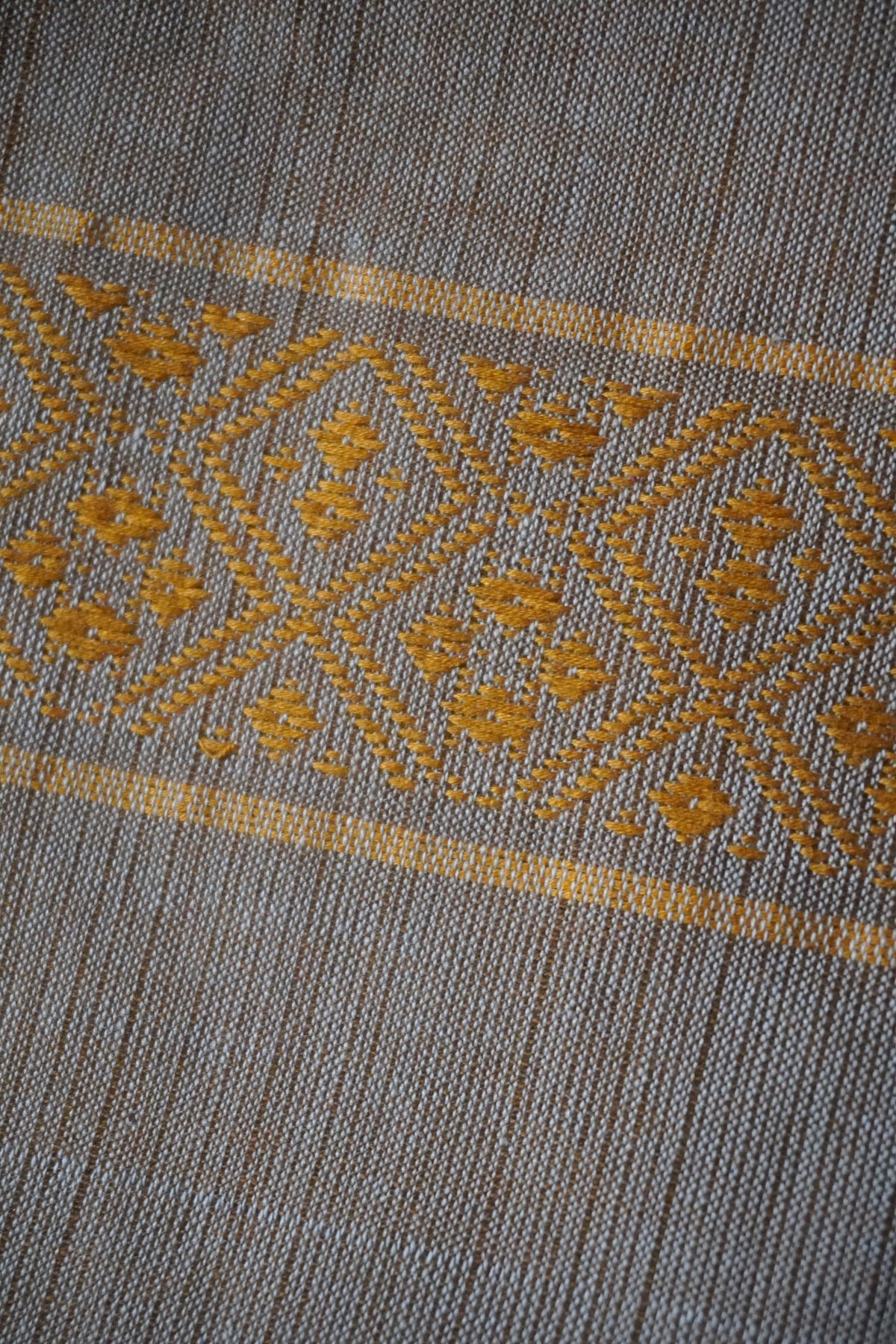 Light brown and Mustard yellow Cotton stole