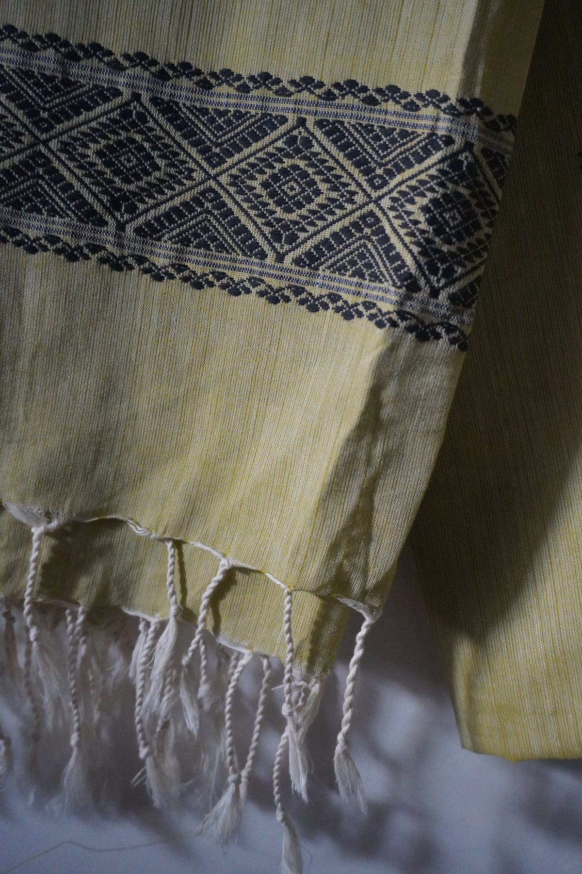 Sage Green & Black Cotton Stole