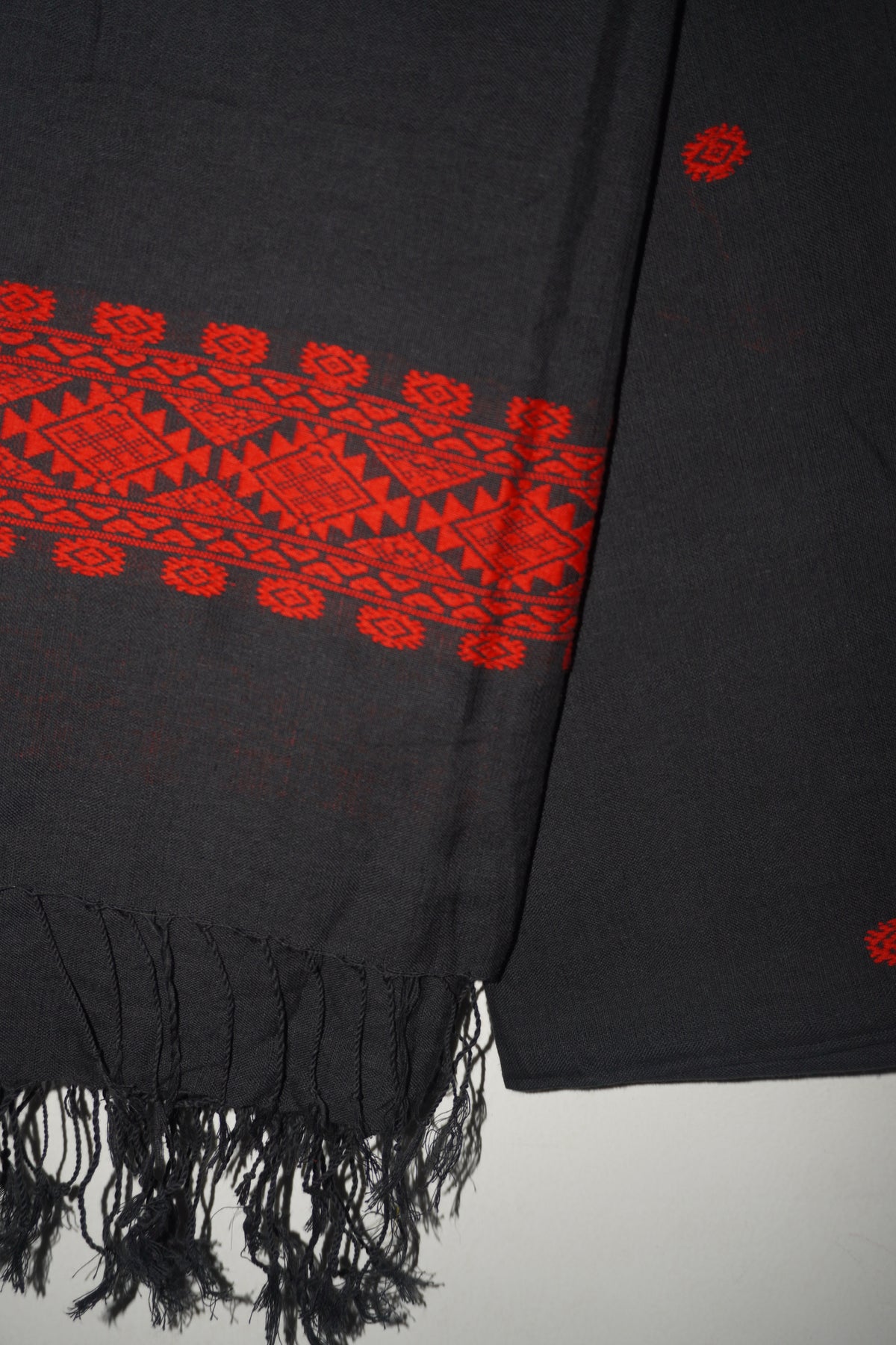 Black and red Cotton stole