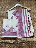 White & Purple Mekhela Sador