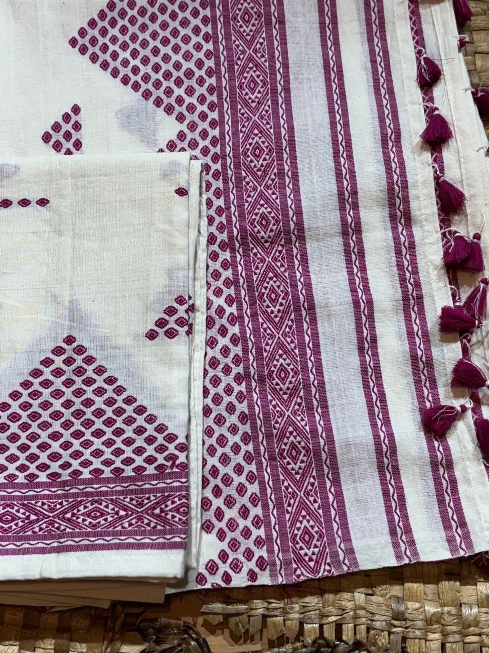 White & Purple Mekhela Sador – image 3