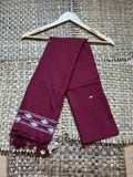 Maroon & White Cotton Stole