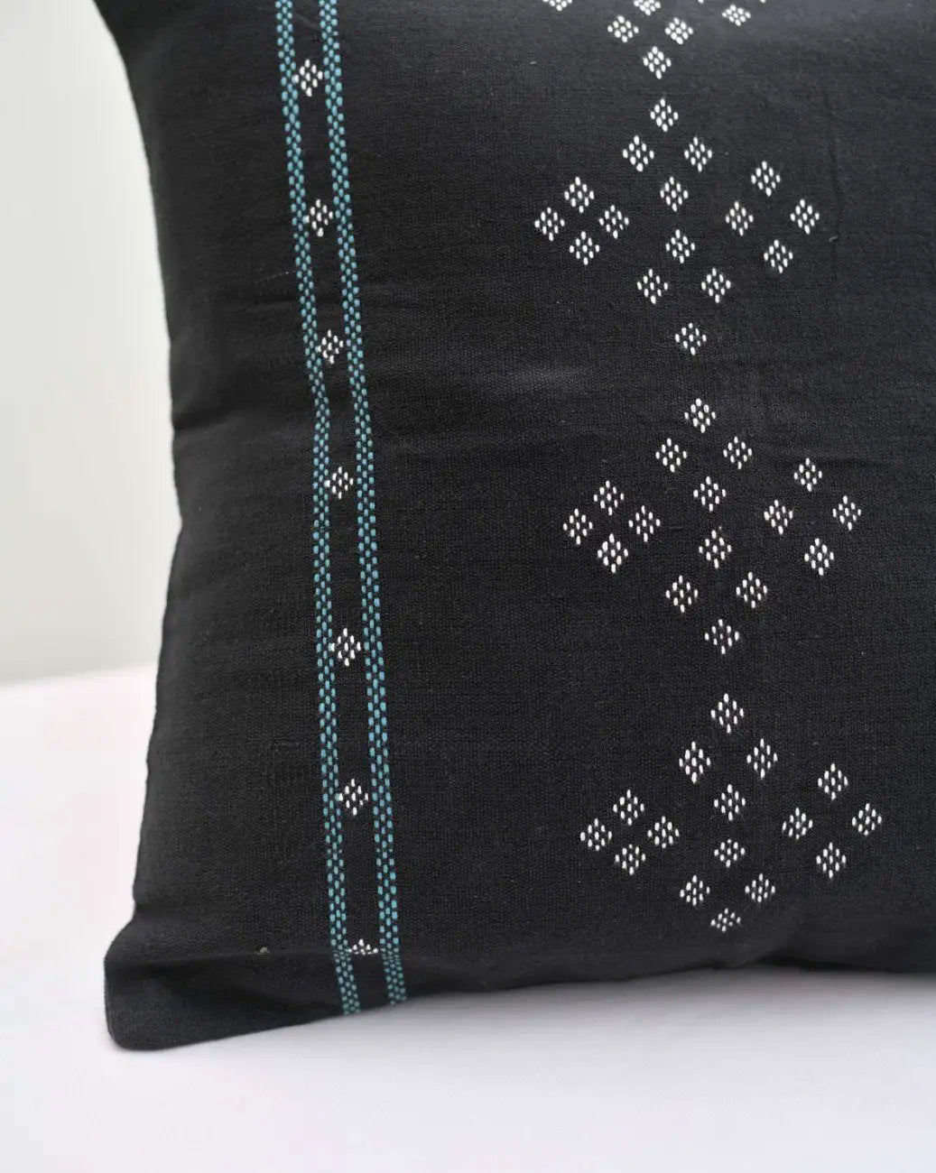 Black, Blue & White Pinbuk Design Cushion Cover -Set of 2 – image 3