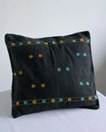 Black, Blue & Yellow Pinbuk Design Cushion Cover -Set of 2