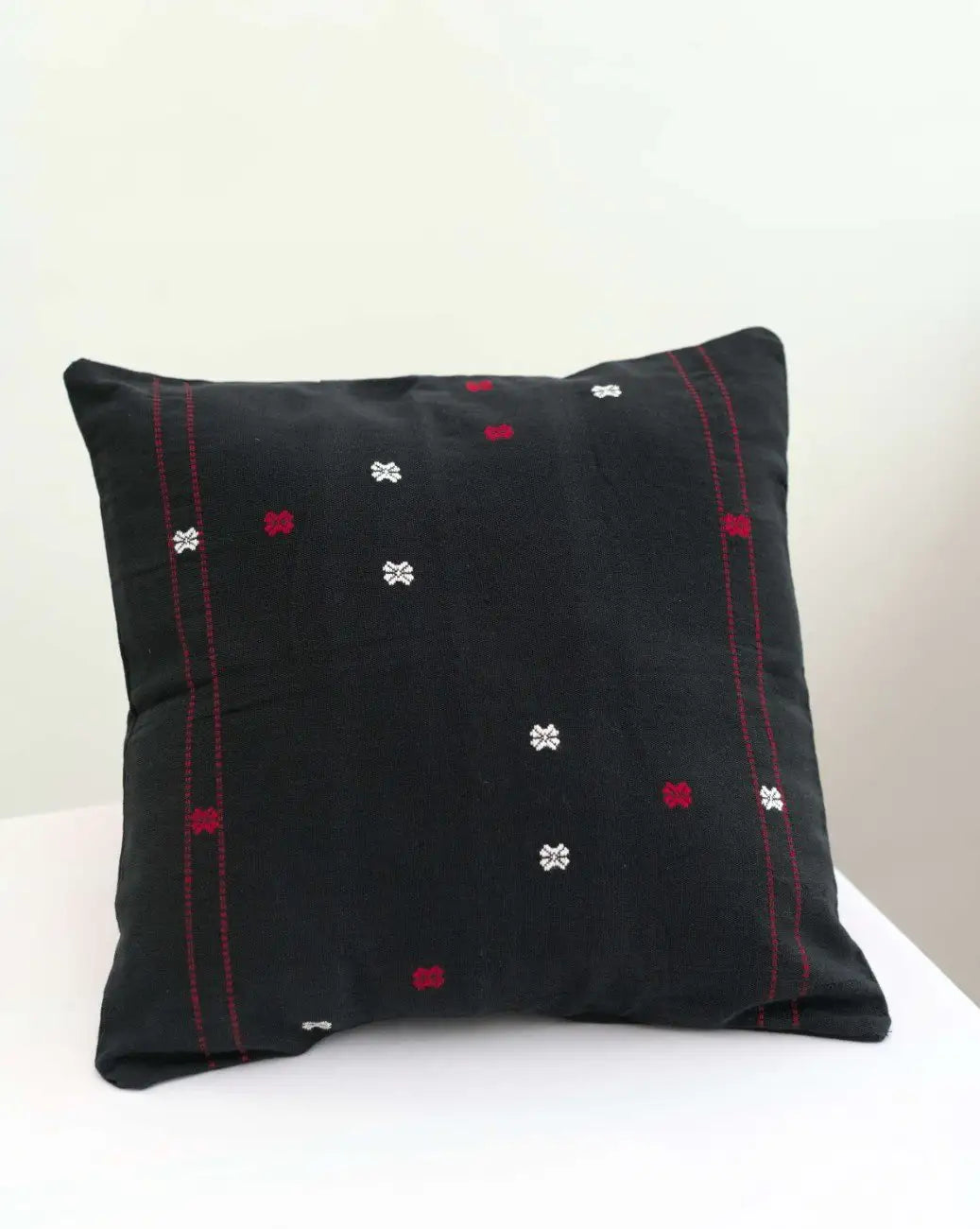 Black, Red & White Pinbuk Design Cushion Cover -Set of 2