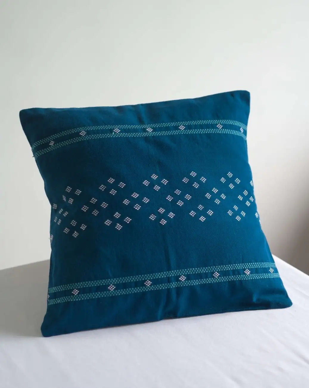 Blue & White Pinbuk Design Cushion Cover -Set of 2 – image 3