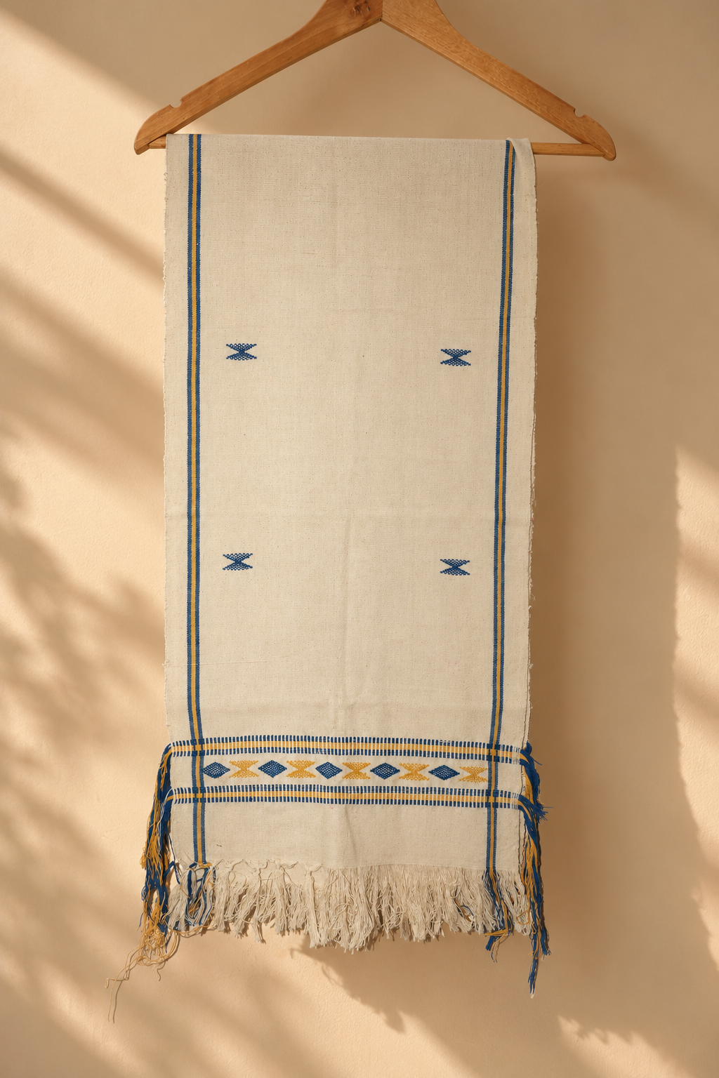 Beige & Blue Table Runner