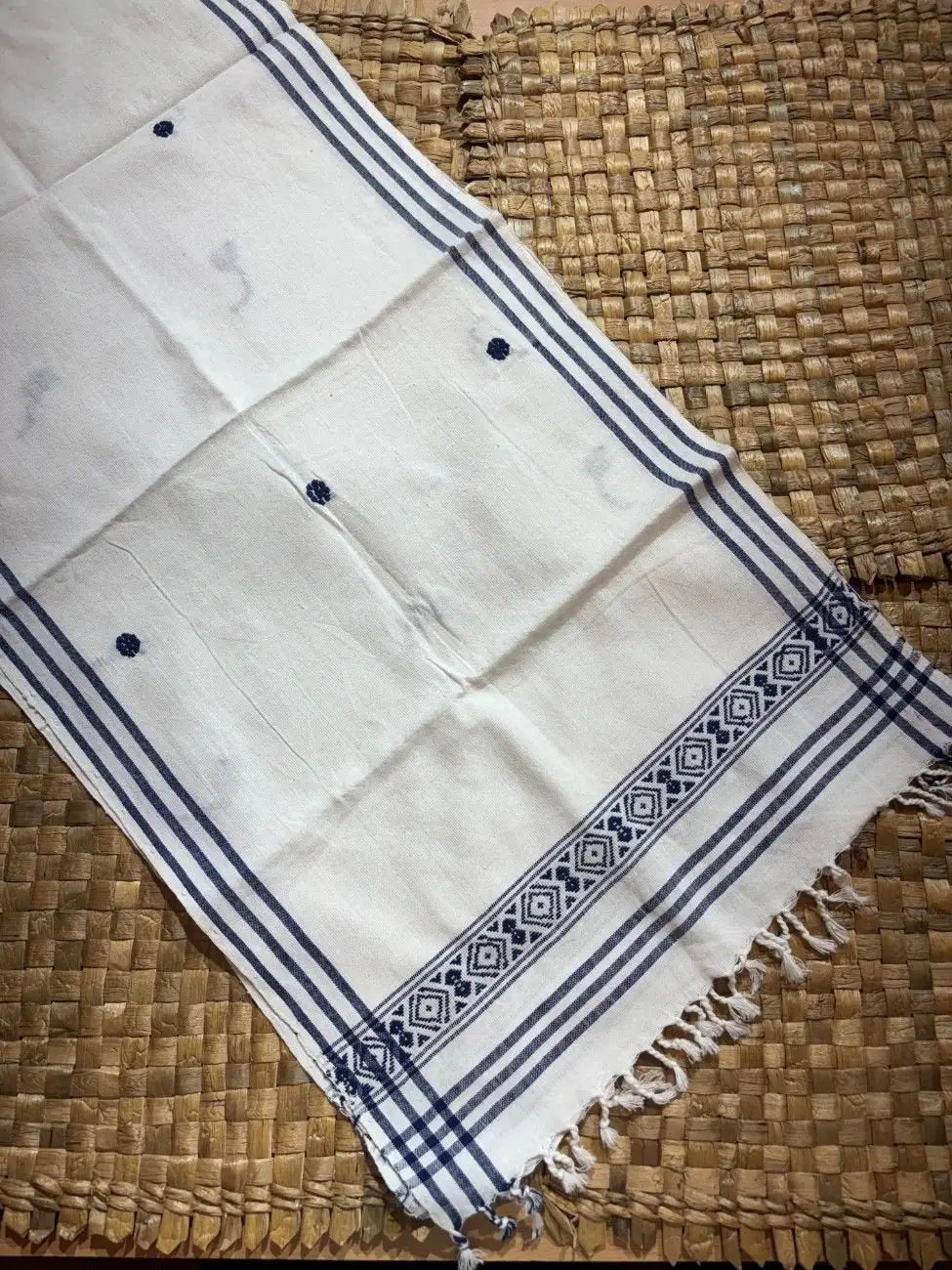White & Blue Table Runner
