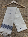 White & Blue Cotton Stole