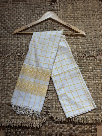 White & Yellow Cotton Stole