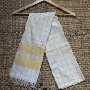 White & Yellow Cotton Stole