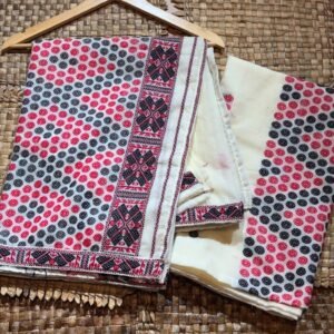 White & Red Mekhela Sador
