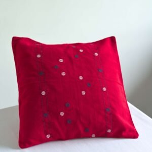 Red, Black & White Pinbuk Design Cushion Cover -Set of 2